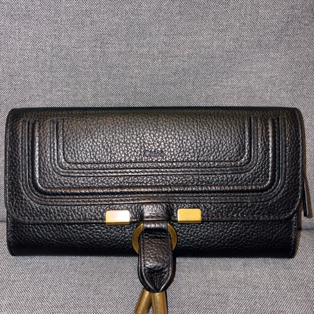 Sold-Black and Gold Textured Leather Clutch with Dimensional Design